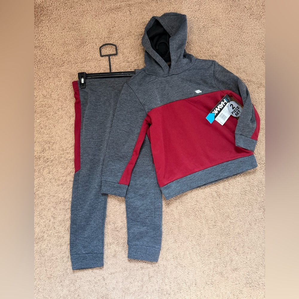 Tony Hawk Kids Gray and Red Sweatpants & Hoodie Set